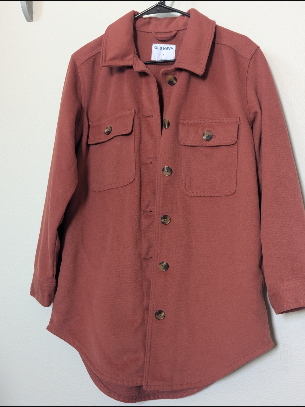 Old Navy Brick Red Button-Up Shacket Jacket